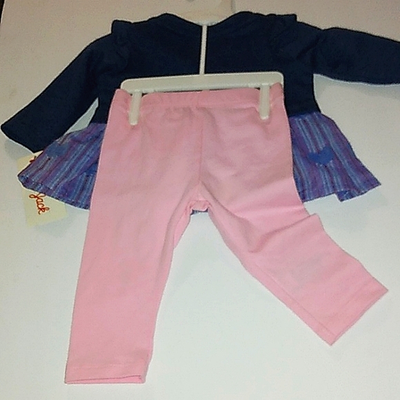 NWT Cat & Jack Newborn Girls Sweet 2pc Twofer Tunic & Leggings Set☆0-3 Months - Picture 9 of 16
